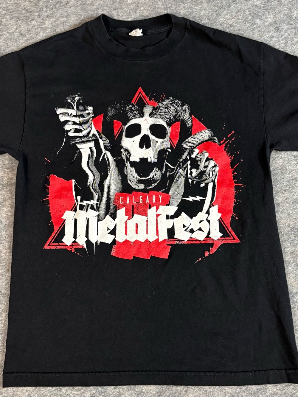Calgary Metal Fest Rock Graphic Print Men's T-Shirt Black Medium